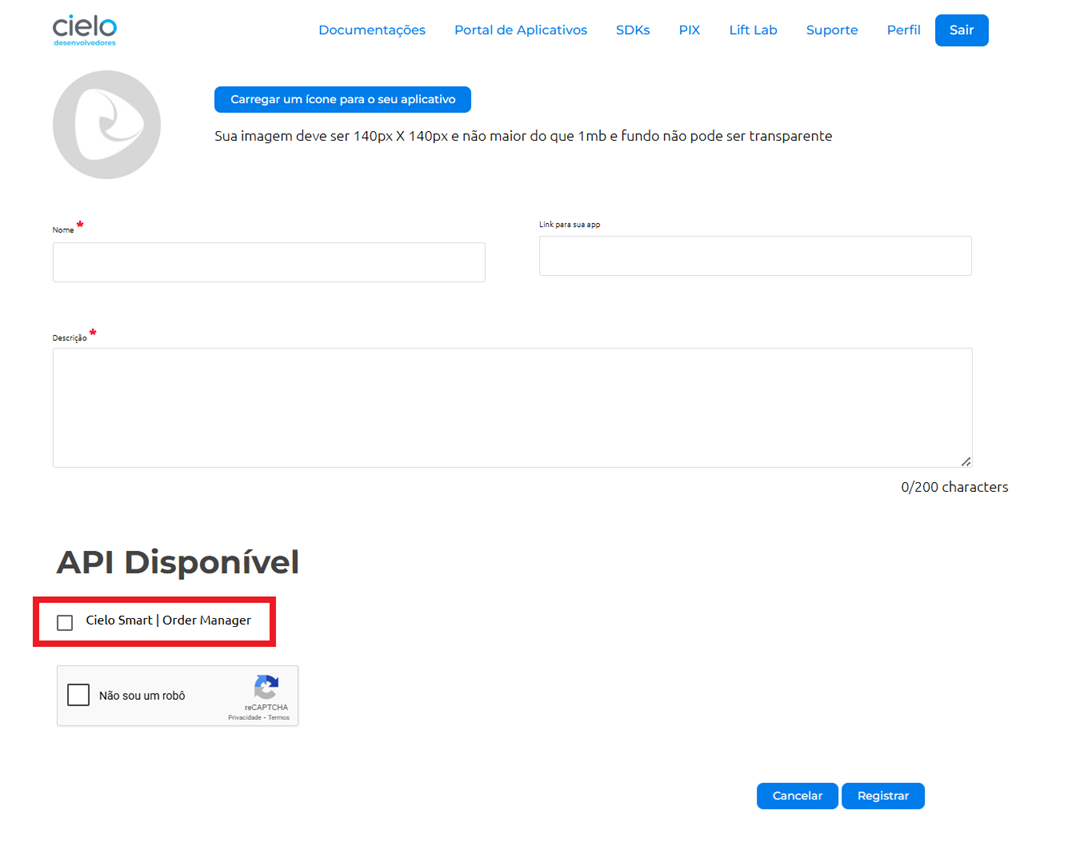 Registrando credenciais