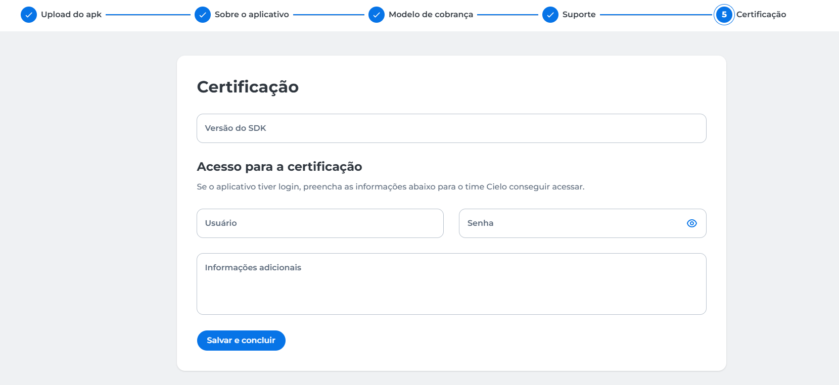 Certificação app público
