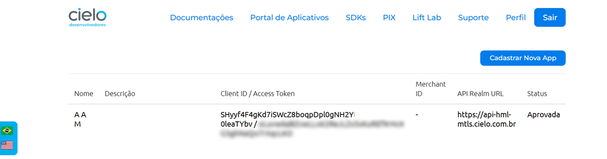 Client-IDs cadastrados