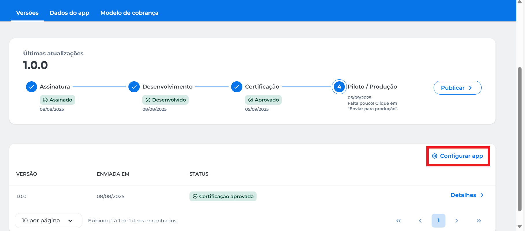 Configurar app