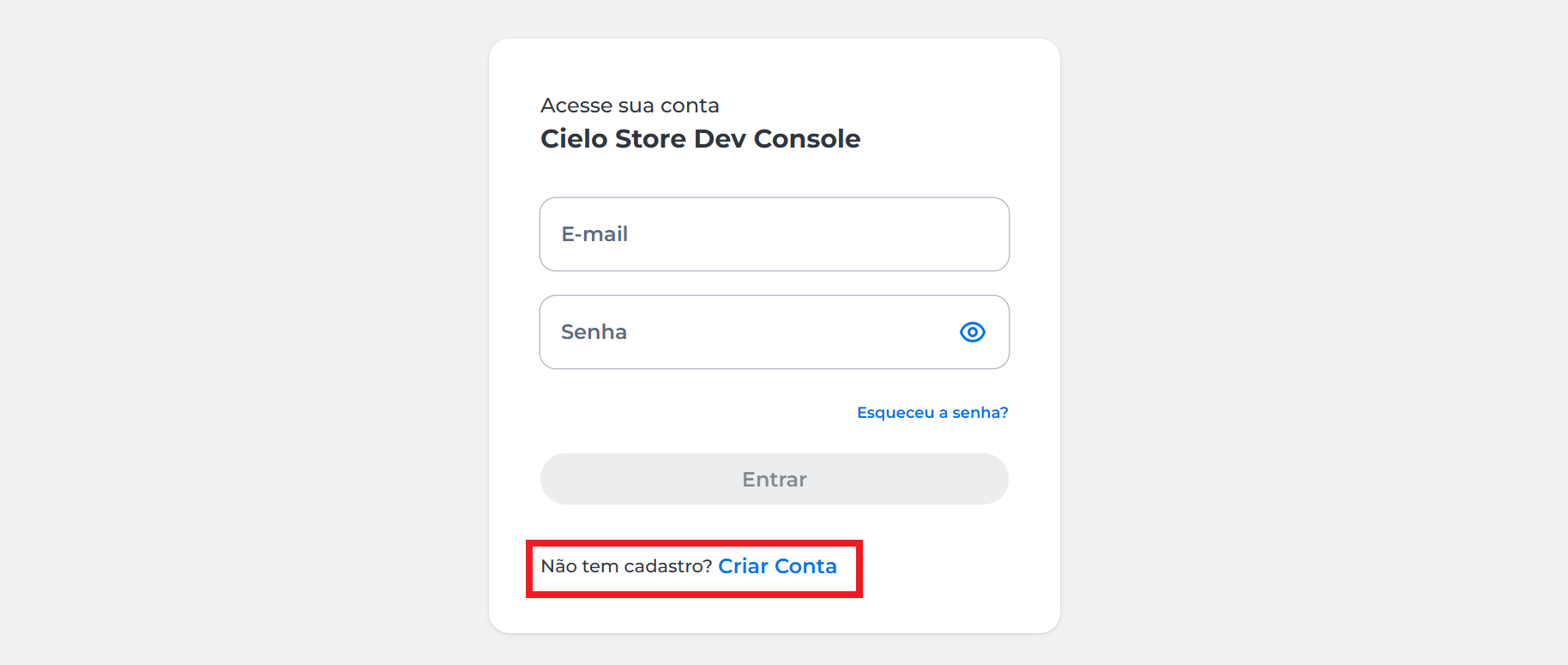criando conta no Dev Console