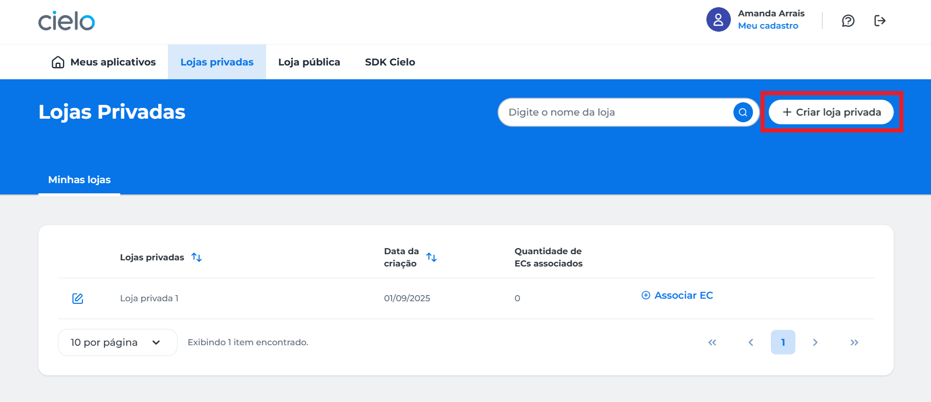 Criando loja privada