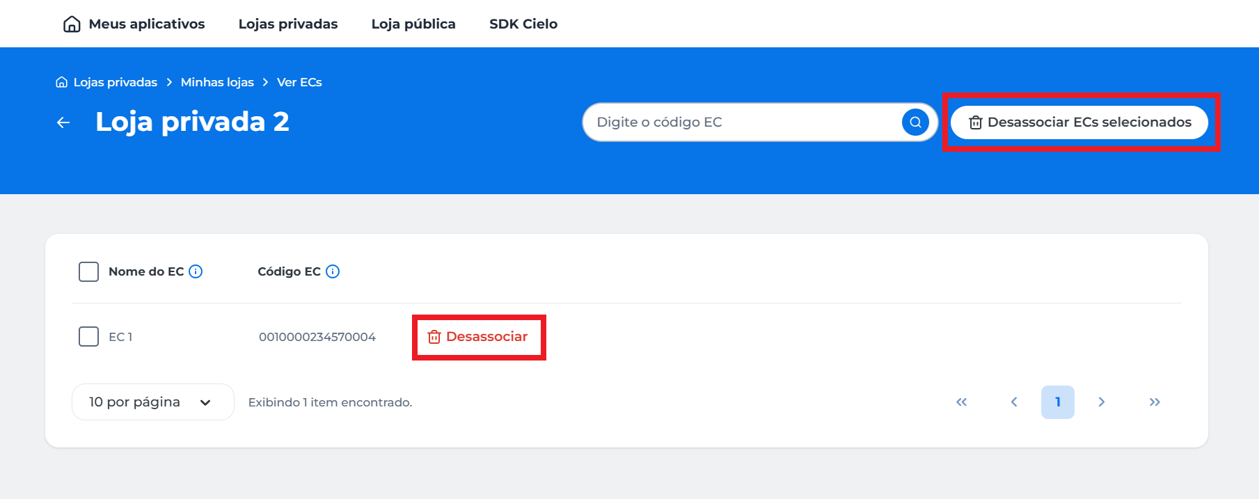Desassociando ECs
