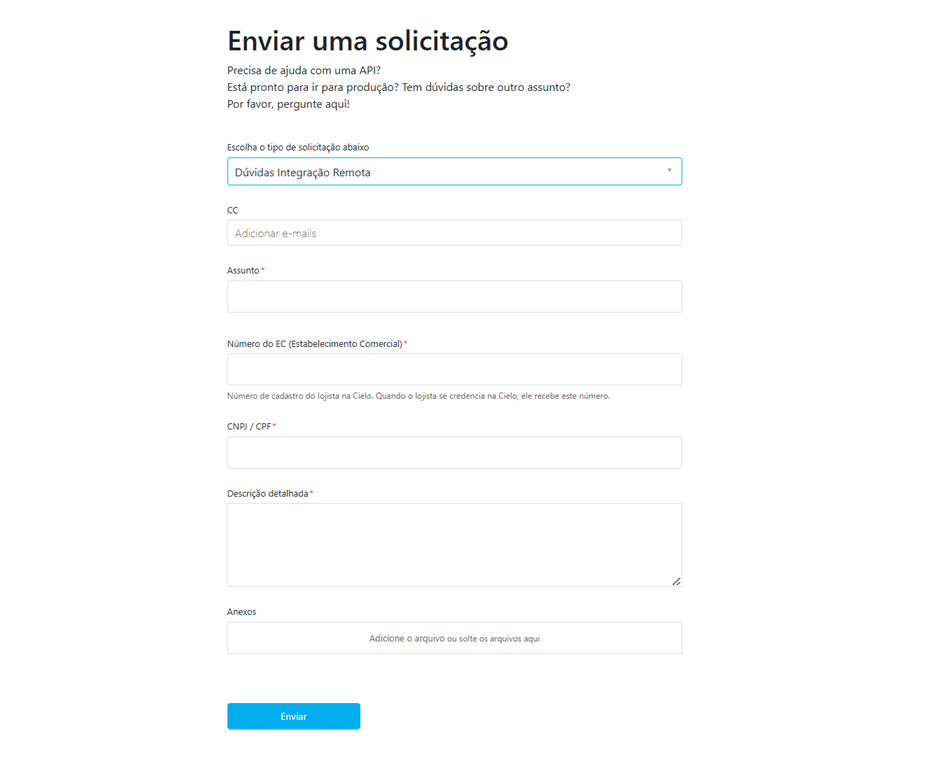 enviar solicitação