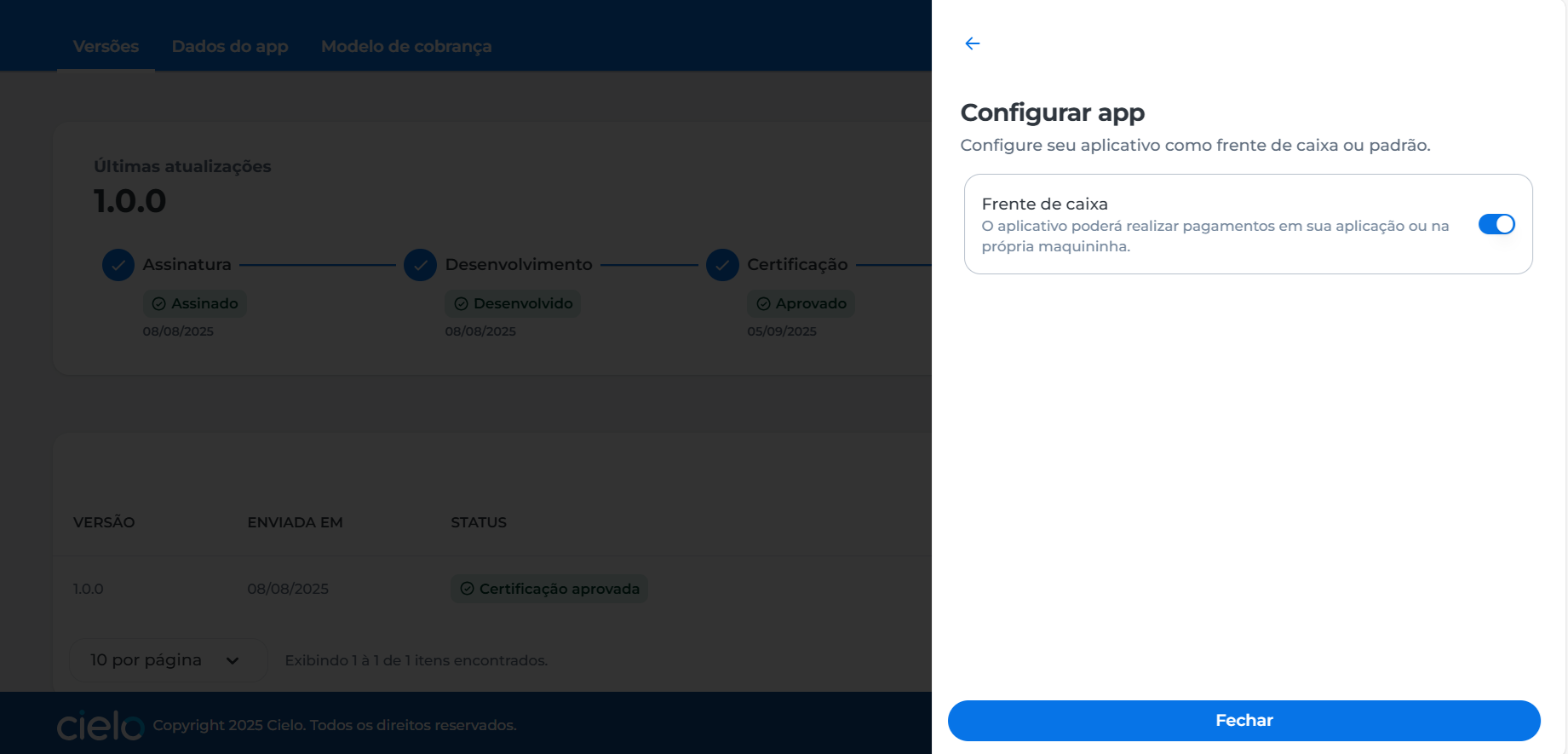 Configurar Frente de caixa