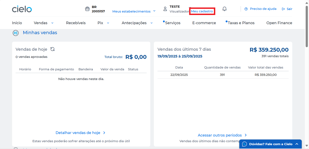 Meu cadastro
