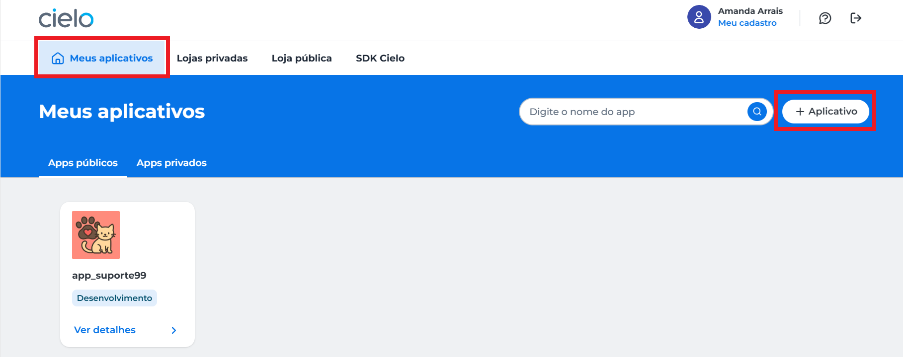 Novo app privado